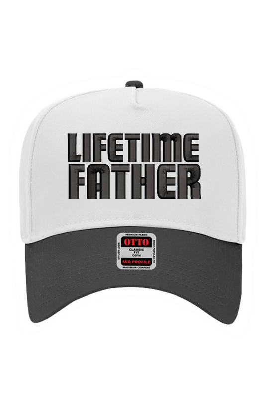 LIFETIME FATHER black and white Baseball Cap