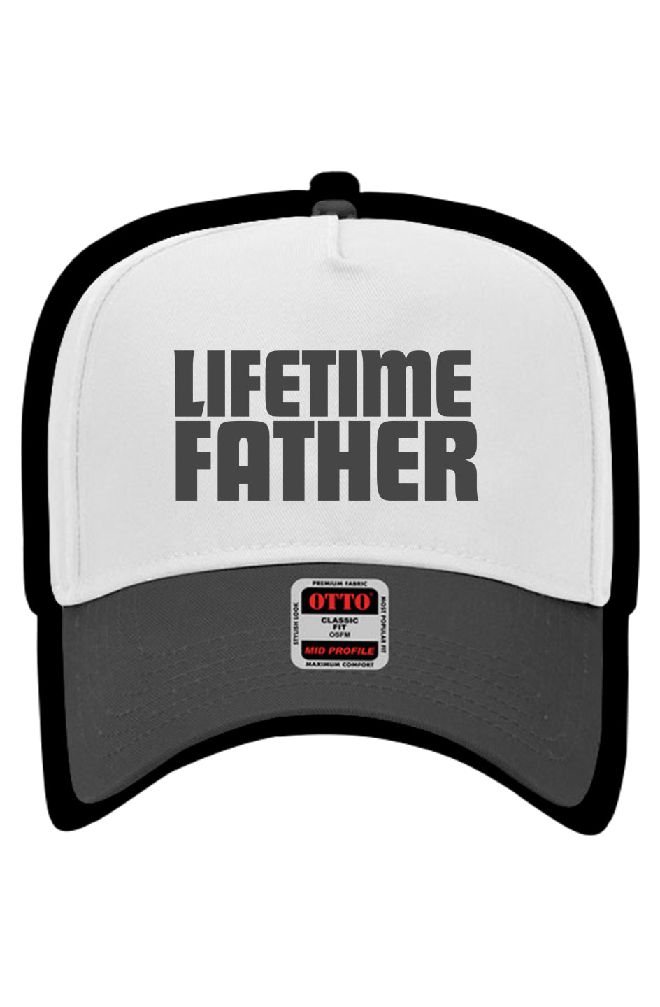 LIFETIME FATHER black and white Baseball Cap