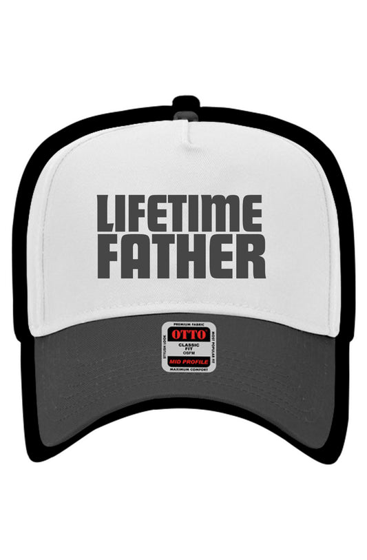 LIFETIME FATHER black and white Baseball Cap